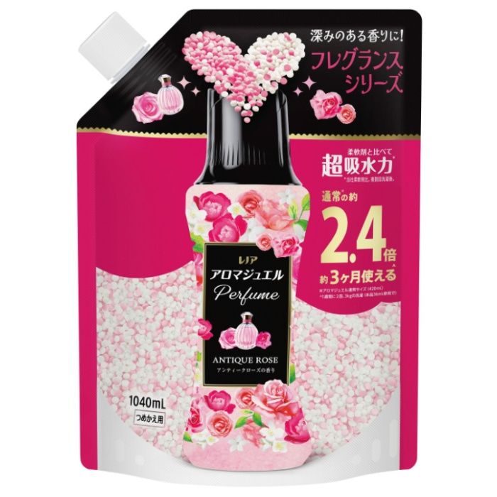 レノア アロマジュエル Perfume お洗濯の香り付けビーズ アンティークローズの香り 詰替 1040ml(通常の2.4倍 約3ヶ月分)