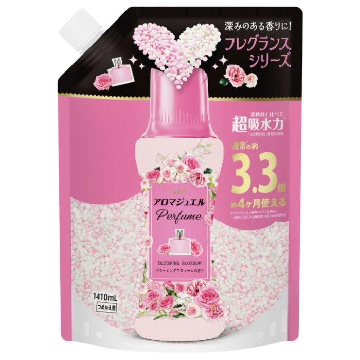 レノア アロマジュエル Perfume お洗濯の香り付けビーズ ブルーミングブロッサムの香り 詰替 1410ml(通常の3.3倍 約4ヶ月分)