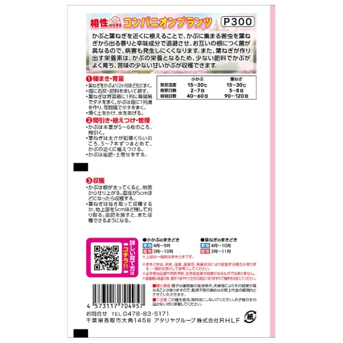 アタリヤ農園 コンパニオンプランツ 小かぶ&葉ねぎの説明画像2