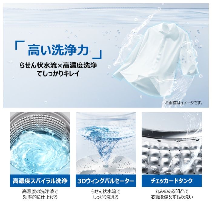 ハイアール 7.0kgDD全自動洗濯機 JW-UD70A(W)の説明画像4