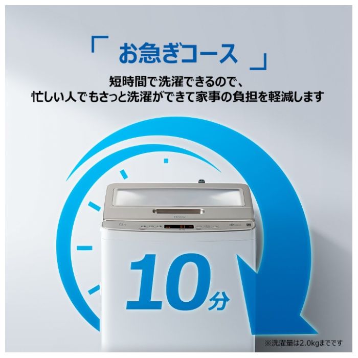 ハイアール 7.5kgDD全自動洗濯機 JW-LD75C(W)の説明画像6