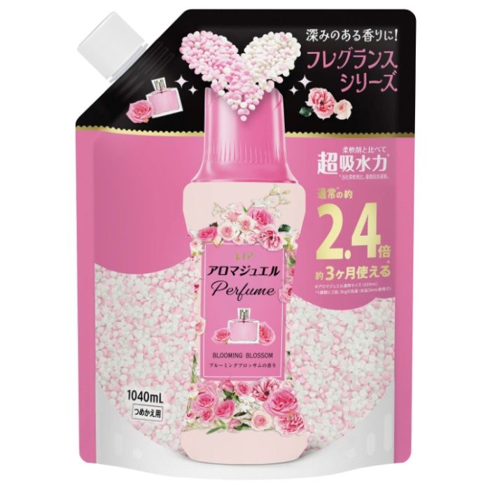 レノア アロマジュエル Perfume お洗濯の香り付けビーズ ブルーミングブロッサムの香り 詰替 1040ml(通常の2.4倍 約3ヶ月分)
