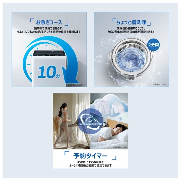 Haier(ハイアール) 10.0kgDD全自動洗濯機 JW-HD100A(W)の説明画像9