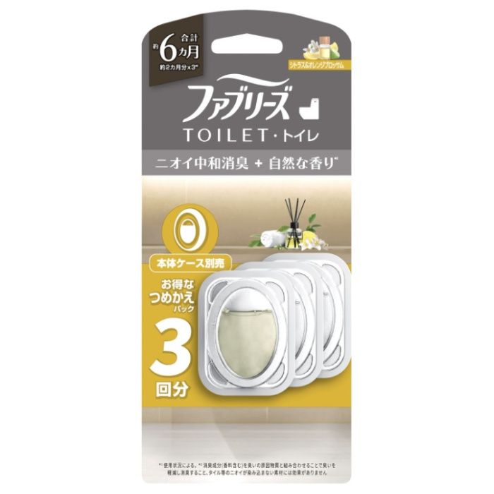 P&G ファブリーズトイレ用消臭剤プレミアム シトラス&オレンジブロッサム替3個