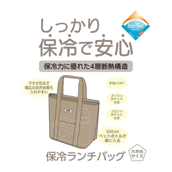 サーモス保冷ランチバッグ RFFー0071　BEの説明画像2