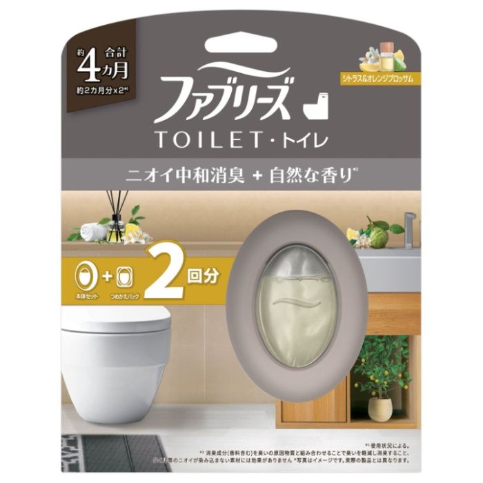 P&G ファブリーズトイレ用消臭剤プレミアム シトラス&オレンジブロッサム本体+替