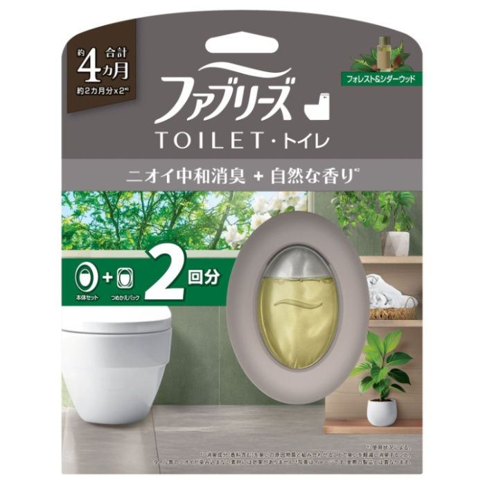 P&G ファブリーズトイレ用消臭剤プレミアム フォレスト&シダーウッド本体+替