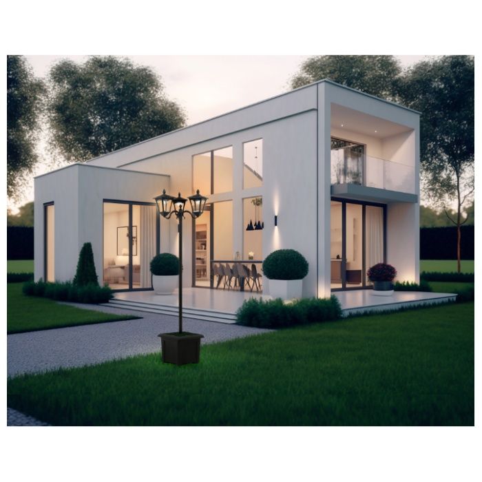 LEDソーラーライト3灯プランター付 38520の説明画像2