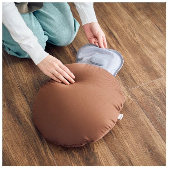 蓄熱式ビーズクッション湯たんぽ QS552ブラウンの説明画像2