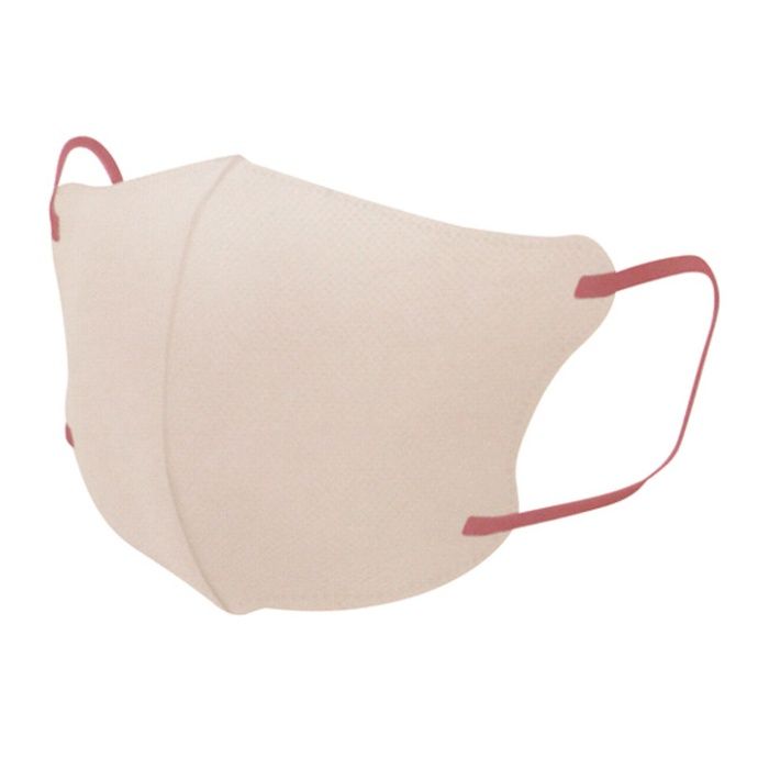 3D立体不織布マスク 30枚入 Mサイズ ライトラテ×オレンジの説明画像2