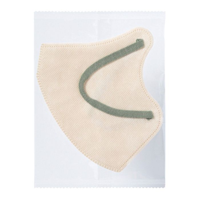 3D立体不織布マスク 30枚入 Mサイズ ベージュ×カーキの説明画像3