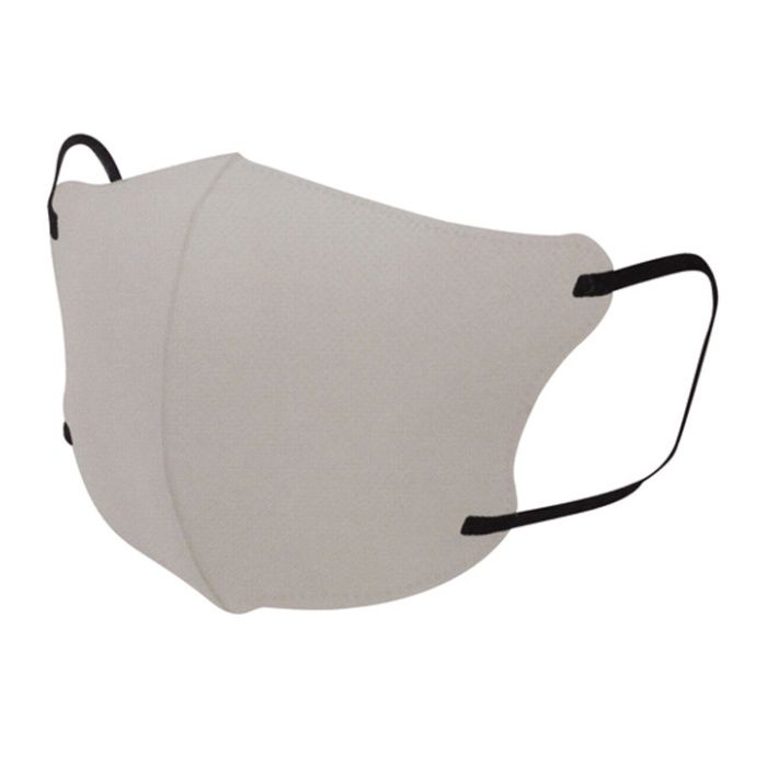 3D立体不織布マスク 30枚入 Lサイズ グレージュ×ブラックの説明画像2