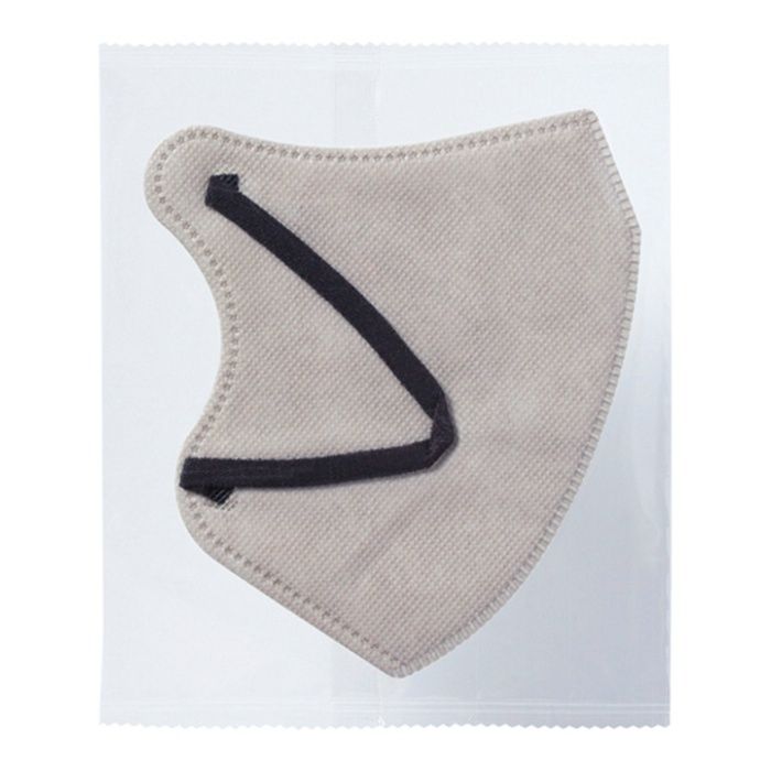 3D立体不織布マスク 30枚入 Lサイズ グレージュ×ブラックの説明画像3