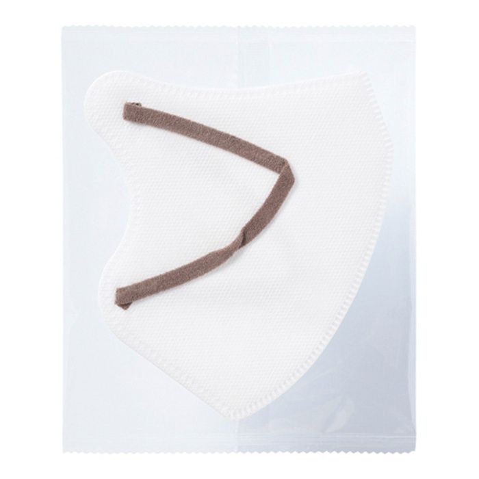 3D立体不織布マスク 30枚入 Lサイズ ホワイト×ブラウンの説明画像3