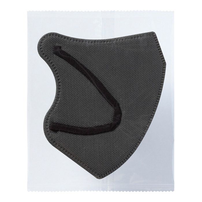 3D立体不織布マスク 30枚入 Lサイズ ダークグレー×ブラックの説明画像3