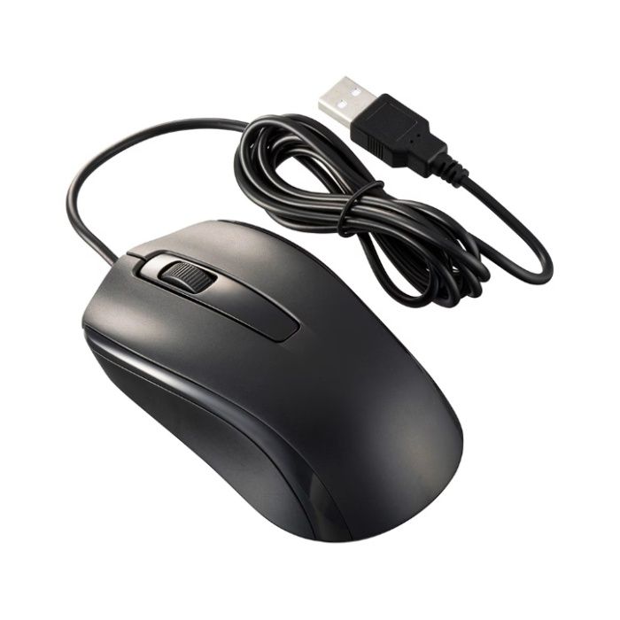 オーム電機 PCGEAR かんたん光学式マウス Mサイズ ブラック PC-SMUB3M12-K