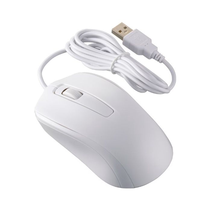 オーム電機 PCGEAR かんたん光学式マウス Mサイズ ホワイト PC-SMUB3M12-W