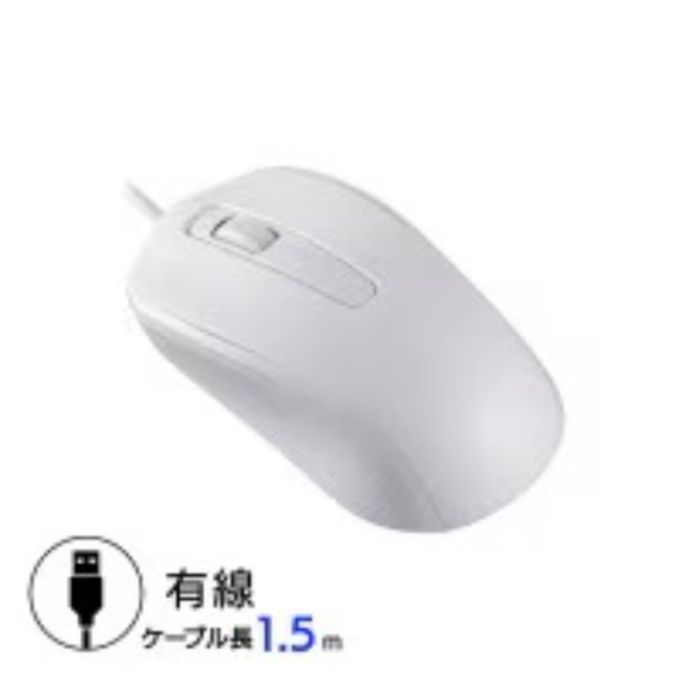 オーム電機 PCGEAR かんたん光学式マウス Mサイズ ホワイト PC-SMUB3M12-Wの説明画像3