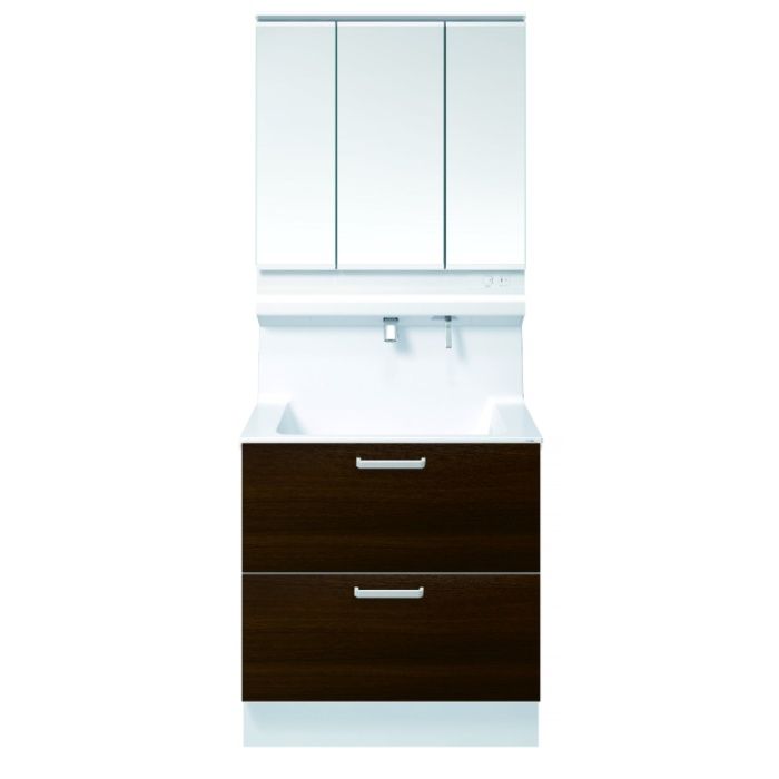 TOTO 洗面化粧台オクターブLite　W900　スイング三面鏡　二段引出 LDSF090BQGDN1+LMFS090A3SLC1G