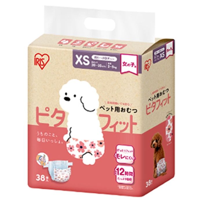 アイリスオーヤマ ペット用おむつ　ピタフィット　XS　38枚入　女の子用 NPD-XS38