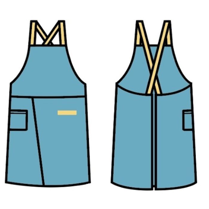 スリットエプロンBL 着丈86cmの説明画像2