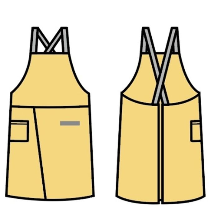 スリットエプロンYE 着丈86cmの説明画像2