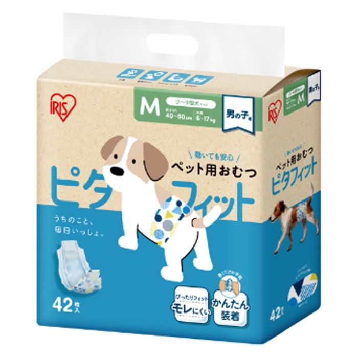 アイリスオーヤマ ペット用おむつ　ピタフィット　M　42枚入　男の子用 MNPD-M42
