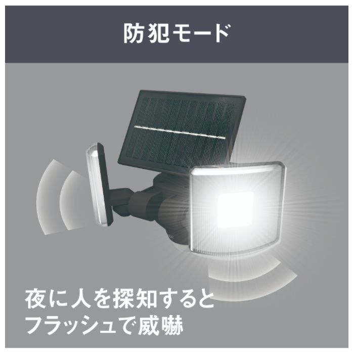 800Lm ソーラー式 2灯センサーライト NSO-800の説明画像4