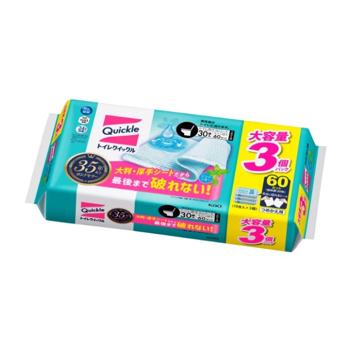 花王 トイレクイックル　ミントの香り　つめかえ用　スーパージャンボパック　30枚入