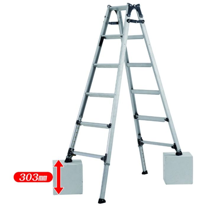 アルインコ 伸縮脚付はしご兼用脚立 180CM PRW180FX