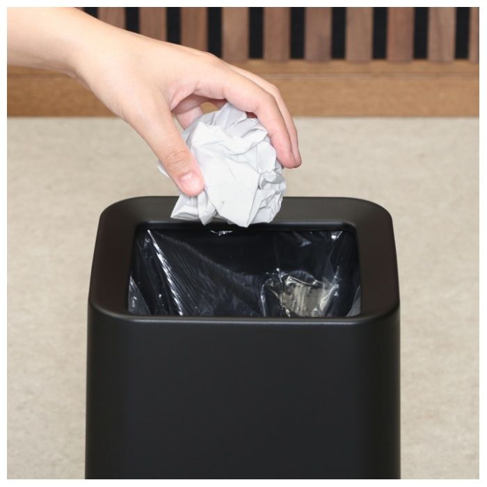 袋が隠せるゴミ箱 角型 8L ブラックの説明画像4