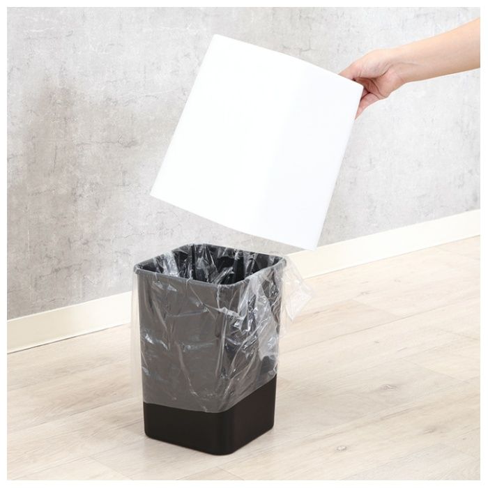袋が隠せるゴミ箱 角型 8L ホワイトの説明画像6