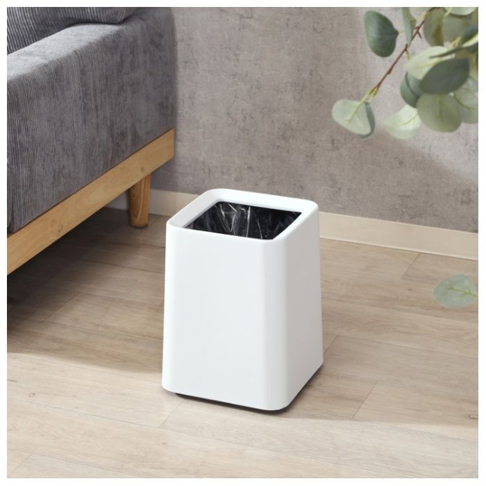 袋が隠せるゴミ箱 角型 11L ホワイトの説明画像2