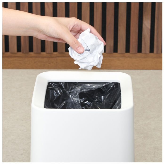 袋が隠せるゴミ箱 角型 11L ホワイトの説明画像4