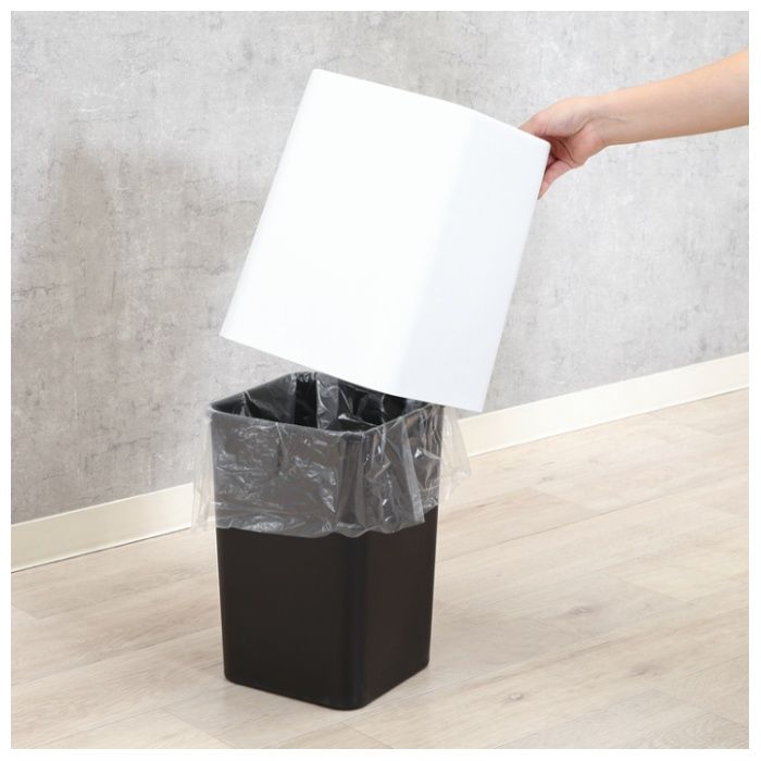 袋が隠せるゴミ箱 角型 11L ホワイトの説明画像6