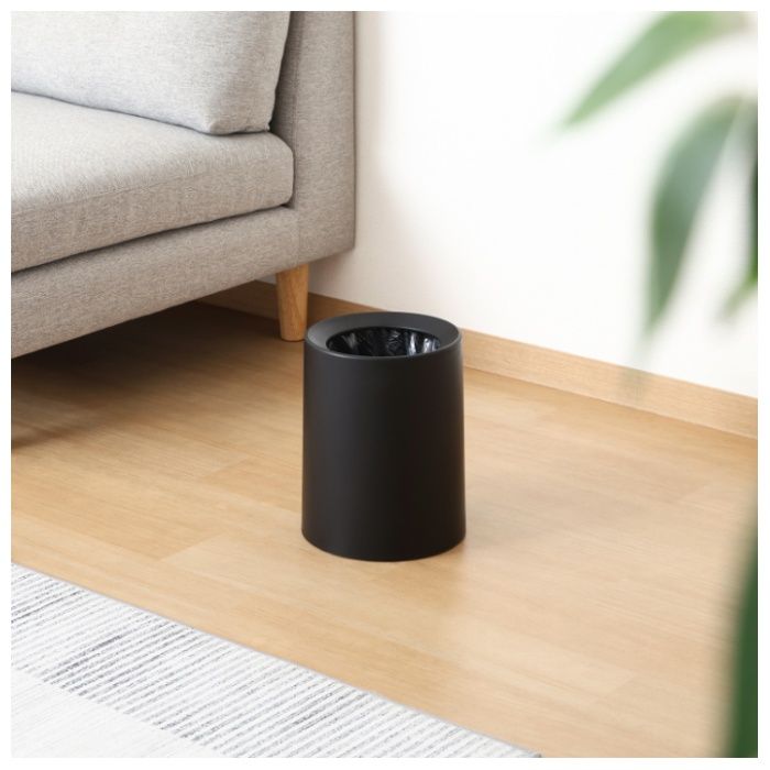 袋が隠せるゴミ箱 丸型 6L ブラックの説明画像2