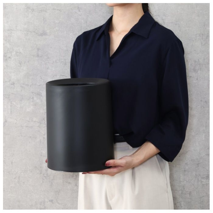 袋が隠せるゴミ箱 丸型 6L ブラックの説明画像3