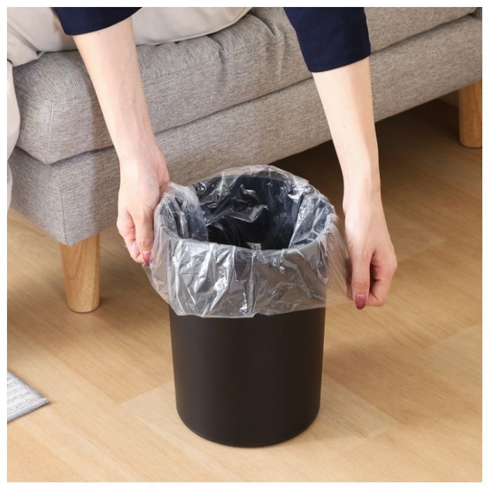 袋が隠せるゴミ箱 丸型 6L ブラックの説明画像5