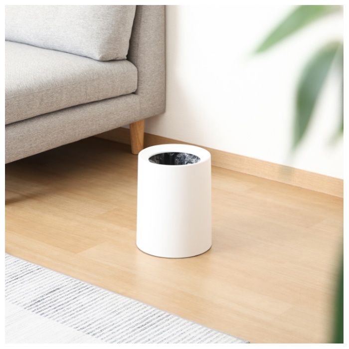 袋が隠せるゴミ箱 丸型 6L ホワイトの説明画像2