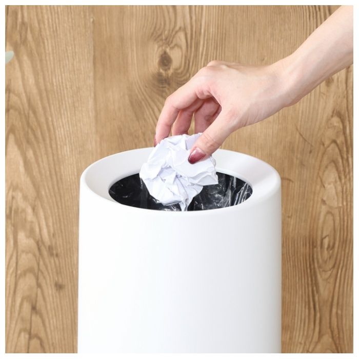 袋が隠せるゴミ箱 丸型 6L ホワイトの説明画像4