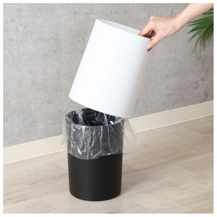 袋が隠せるゴミ箱 丸型 6L ホワイトの説明画像6