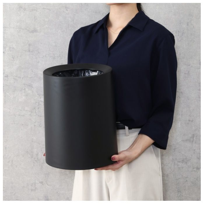 袋が隠せるゴミ箱 丸型 10L ブラックの説明画像3