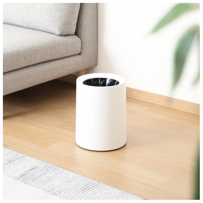 袋が隠せるゴミ箱 丸型 10L ホワイトの説明画像2