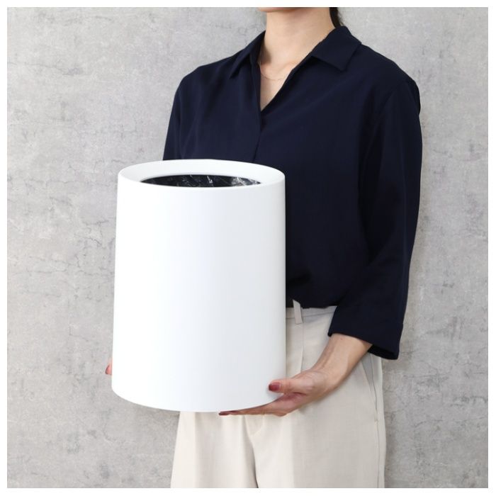 袋が隠せるゴミ箱 丸型 10L ホワイトの説明画像3