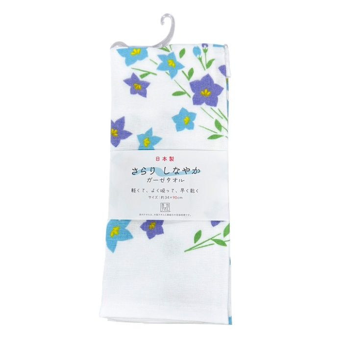 林 日本製ガーゼタオル キキョウ 約34×90cm