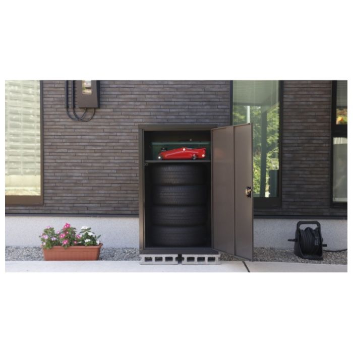 グリーンライフ 扉式タイヤ収納庫(ブラック/アッシュグレー) TBT-132(BK/AGY)の説明画像5