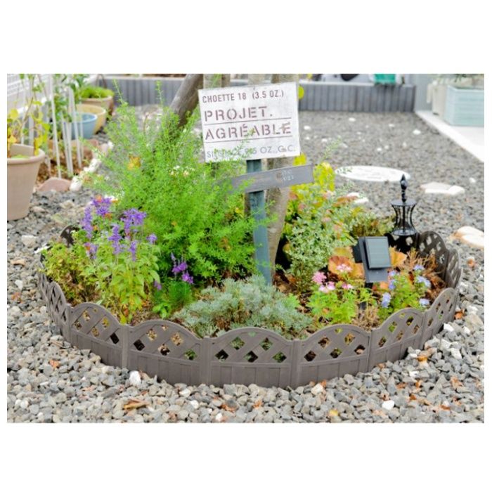 第一ビニール おてがる花壇のデコフェンス ブラウン8枚入の説明画像2