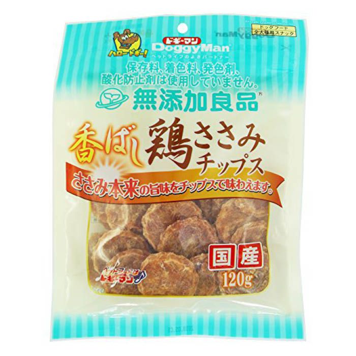 ドギーマン 無添加良品 香ばし鶏ささみチップス 120g