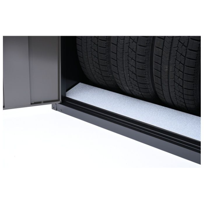 グリーンライフ 両扉式タイヤ収納庫(ブラック/アッシュグレー) TBRT-162(BK/AGY)の説明画像3