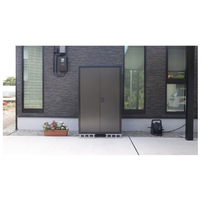 グリーンライフ 両扉式タイヤ収納庫(ブラック/アッシュグレー) TBRT-162(BK/AGY)の説明画像4